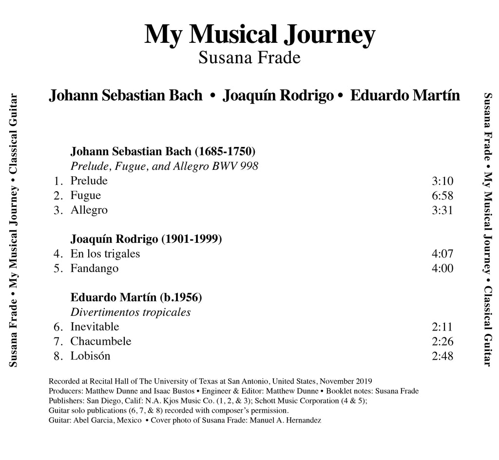 “Susana Frade. My Musical Journey” – Debut Album (Physical CD) My Store